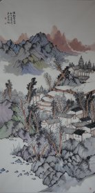 《清韵》山东省美术家协会张奇四尺作品，尺寸约138x69cm,合影供参考