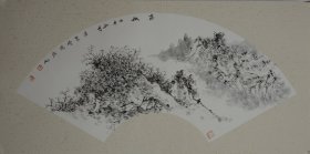 高秋.山东省美术家协会张奇卡纸作品，尺寸约66x33cm,合影供参考