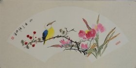 幽香.中国美术家协会张勇先生（笔名张谦）卡纸作品，尺寸约68x34cm，带作者精美画册。