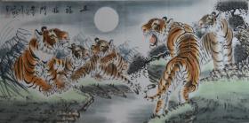 <五福临门3>约137*68cm，周文璐老师作品.宣纸画芯。店铺区更多作品与您结缘。纯手绘