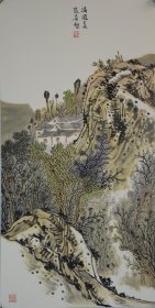 清风.山东省美术家协会张奇卡纸作品，尺寸约66x33cm,合影供参考