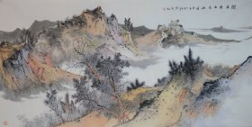 《闲来无事》山东省美术家协会张奇四尺作品，尺寸约138x69cm,合影供参考