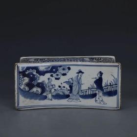 清代，青花瓷枕