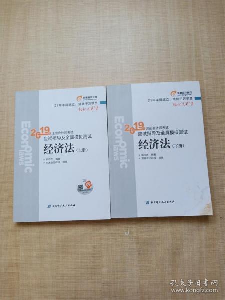 注会会计职称2019教材辅导东奥2019年轻松过关一《2019年注册会计师考试应试指导及全真模拟测试》经济法（上下册）