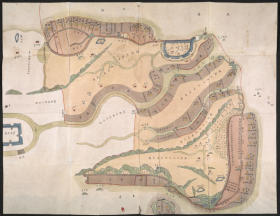 【提供资料信息服务】老地图1774年宁波府镇海县土地分类图