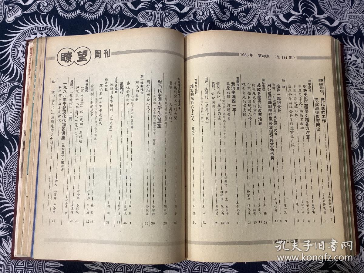 瞭望杂志 1986 40-52 合订本