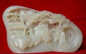 新疆和田白玉秋山访友摆件24X16X6厘米1600克