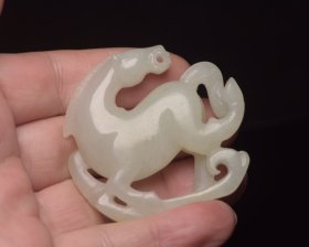 特价！和田白玉马5.3×4.7×1.2厘米38克