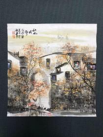 广西美协会员 韦荣福 2018年国画《秋水明净》，纸本软片，52*50cm

韦荣福，男，1975年生，广西柳州人。现为广西美协会员，职业画家，主攻花鸟画。他的画讲究线条张力，弹性及墨色变化，画面清新，布局空阔雅致，让人倍感亲切，很富生活气息。S1305