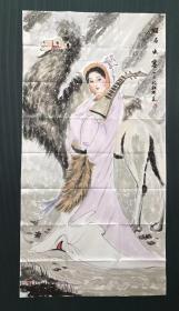 山东美协会员 陈红梅 国画“昭君出塞”，纸本软片，138*70cm

陈红梅，1960年生，中央美术学院中国画学院毕业。现为山东省美术家协会会员、中国书画家协会会员，中国艺术书画家协会理事，中国艺术家杂志社特聘画家。