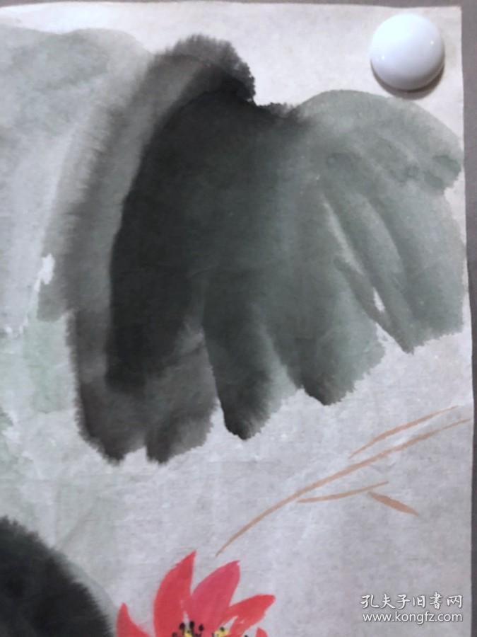 17958~【周爱莲】无款花鸟画，荷花，尺寸约为55*33厘米