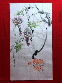 16208~【吕卫】花鸟画，尺寸约为50*27厘米