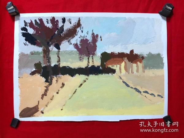 书画12793水粉画，风景，8开