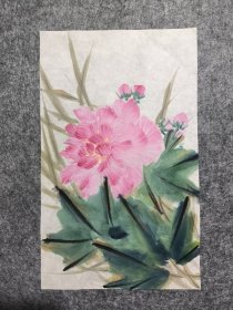 花鸟画，无款，芙蓉小品，尺寸26×18厘米