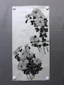 17732~【周爱莲】无款花鸟画，尺寸约为68*33厘米