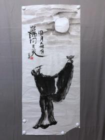 18283~【款识不清】人物画，尺寸约为111*50厘米