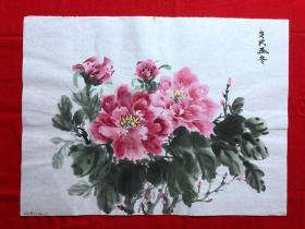 16098~【吕卫】无款花鸟画，尺寸约为46*34厘米