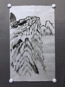 17565~【周爱莲】无款山水画，尺寸约为55*33厘米