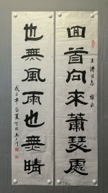 23540四川书法家，马天行，对联，尺寸133×32×2厘米