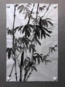18040~【周爱莲】无款花鸟画，竹子，尺寸约为68*45厘米