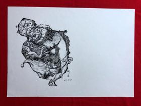 书画14016，参展作品，【谭宏】钢笔画，8开