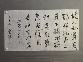 23878彭书林，书法，李白黄鹤楼送孟浩然之广陵，尺寸99×55厘米