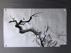 17952~【周爱莲】无款花鸟画，枯树，尺寸约为96*59厘米