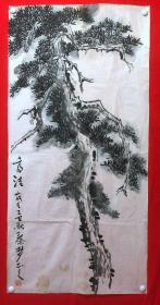 16622~【唐晓乐】花鸟画，松树，尺寸约为137*68厘米