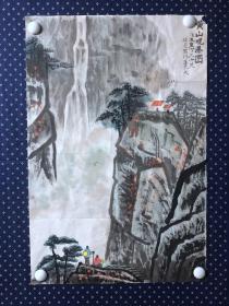 21147，无款★山水画，黄山观瀑图，尺寸约66×44厘米