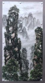 20098~【邓广恒】无款山水画，尺寸约为137*69