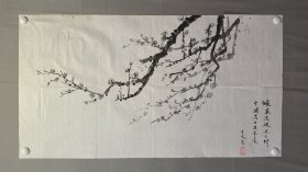 22615，赖德隆★花鸟画，梅花图，尺寸100×55厘米