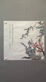 22595，赖德隆★花鸟画，三友图，尺寸51×49厘米