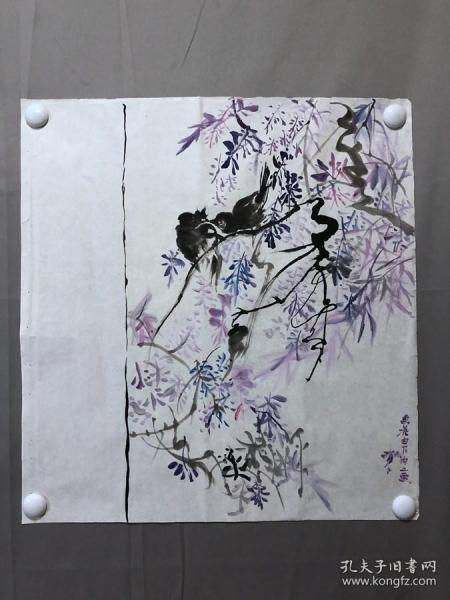18515~【梁顺如】无款花鸟画，尺寸约为54*50