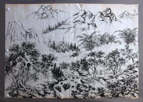 20026~【邓广恒】无款山水画，尺寸约为134*96