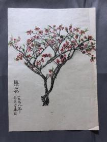 18663~【梁顺如】无款花鸟画，写生，尺寸约为28*20