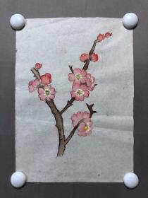 20752~【王亚艾】无款工笔花鸟画，梅花，尺寸约为31*22