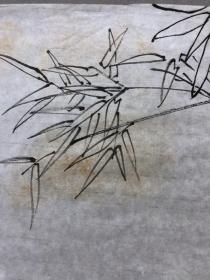 18154~【周爱莲】工笔白描花鸟画，锦鸡，尺寸约为100*55厘米