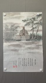 22558，赖德隆★山水画，尺寸68×45厘米