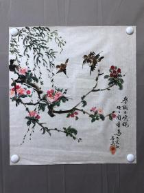 19559~【邓华铭】花鸟画，尺寸约为53*49