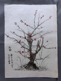 18660~【梁顺如】无款花鸟画，写生，尺寸约为28*20