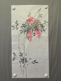 花鸟画，无款，尺寸69×35厘米