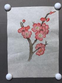 20753~【王亚艾】无款工笔花鸟画，梅花，尺寸约为31*23