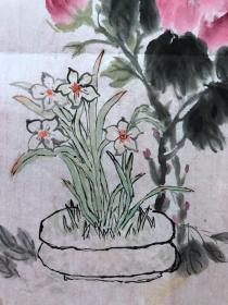 16397~【吕卫】花鸟画，尺寸约为50*42厘米