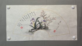 22606，赖德隆★花鸟画，鸢尾图，尺寸67×33厘米