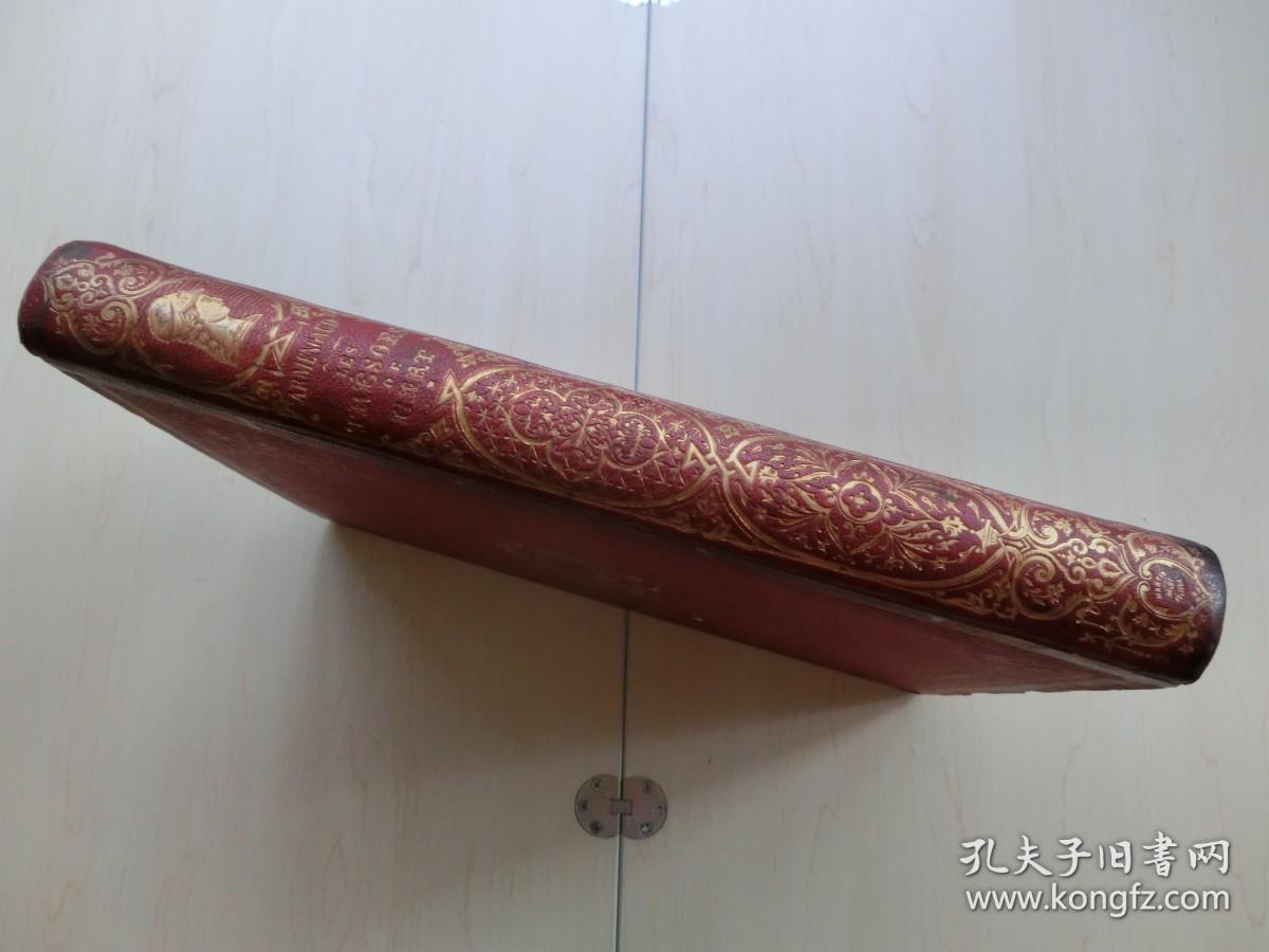 【包邮】【豪华本】1859年初版《艺术的宝藏版画集》（ Les trésors de l'art ）大开本 烫金封面、书脊三面书口刷金 整页铜版（47幅） 包括拉斐尔的《少女与书》让·安东尼·华多的《加兰特节日》凡·戴克的《查理一世的孩子们》兰西尔的《骑士的狗》科列乔的《在沙漠中的玛德琳》阿威尔基的《墙上的兔子》沃夫曼的《旅行者休憩》普桑的《阿卡狄亚牧羊人》等等
