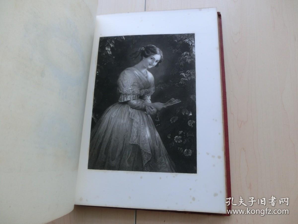 【包邮】【豪华本】1859年初版《艺术的宝藏版画集》（ Les trésors de l'art ）大开本 烫金封面、书脊三面书口刷金 整页铜版（47幅） 包括拉斐尔的《少女与书》让·安东尼·华多的《加兰特节日》凡·戴克的《查理一世的孩子们》兰西尔的《骑士的狗》科列乔的《在沙漠中的玛德琳》阿威尔基的《墙上的兔子》沃夫曼的《旅行者休憩》普桑的《阿卡狄亚牧羊人》等等