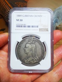 1889 年英国 一克朗银币， NGC 评级认证