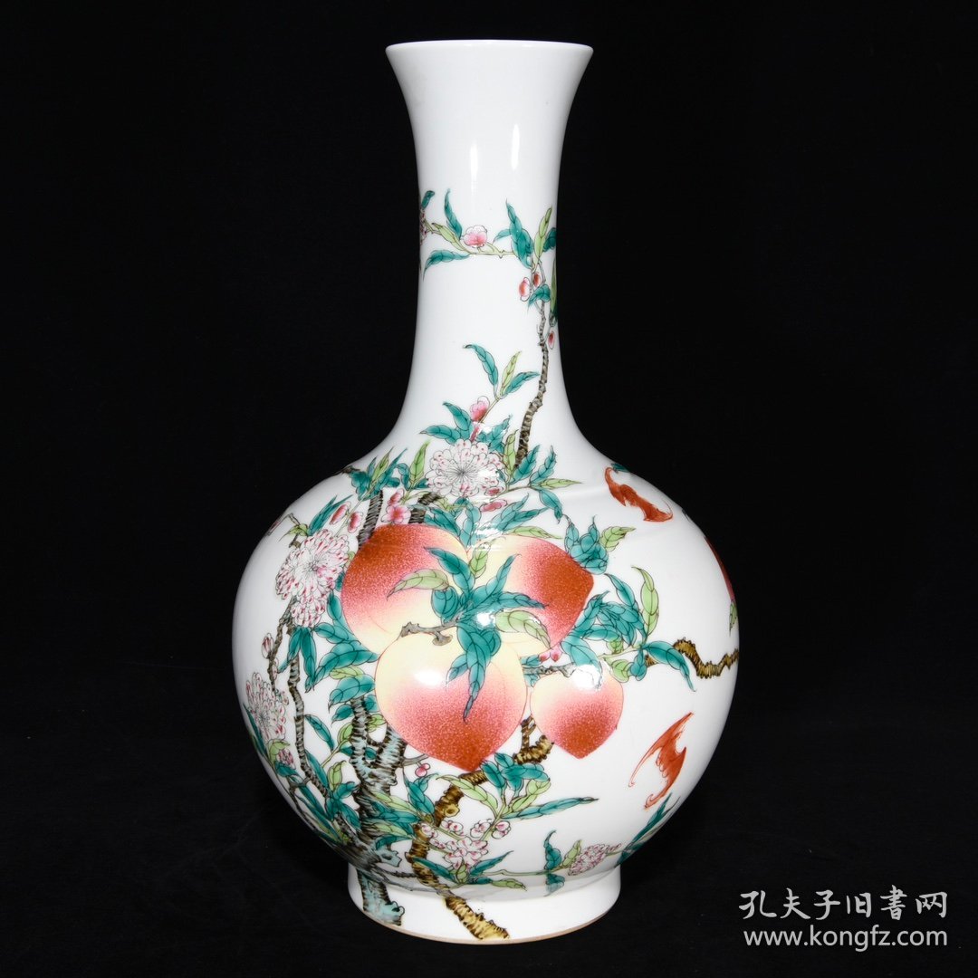 清雍正粉彩福寿纹赏瓶，38×23，价格:720