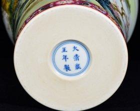 清雍正年粉彩狮虎斗纹梅瓶31*18m6300¥