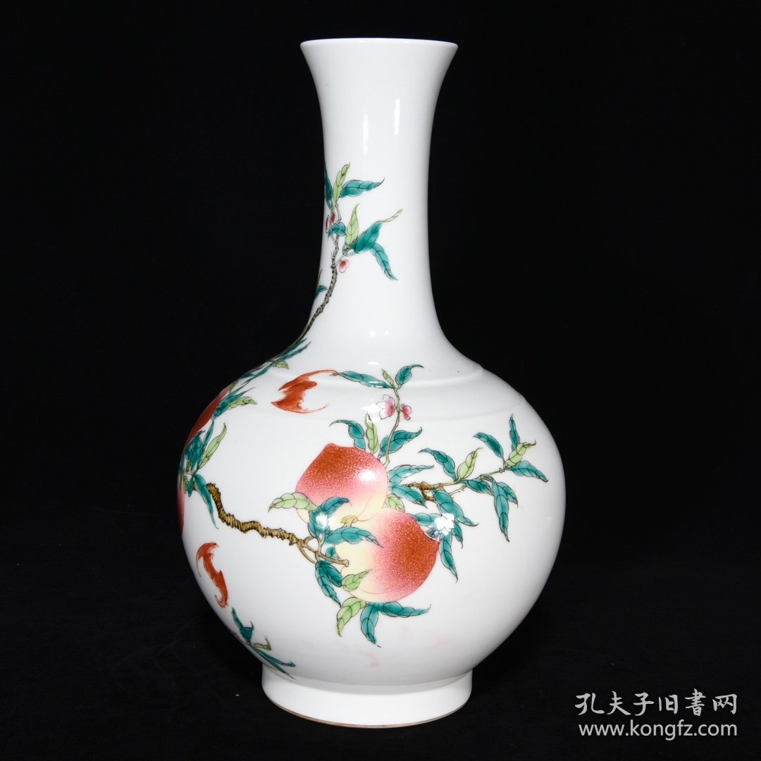 清雍正粉彩福寿纹赏瓶，38×23，价格:720